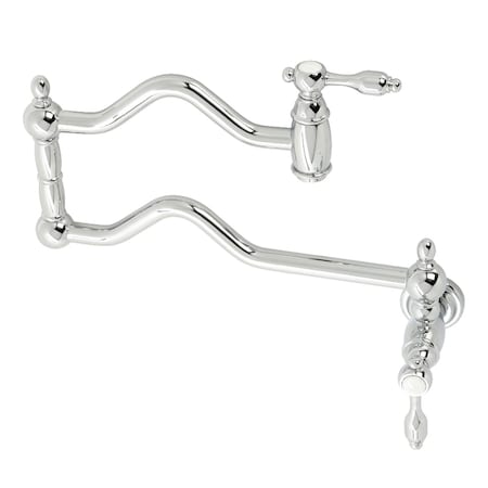 Kingston Brass KS2101TAL Tudor Wall Mount Pot Filler, Polished Chrome KS2101TAL
